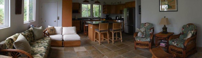 An elegant kitchen and cozy place to hang out